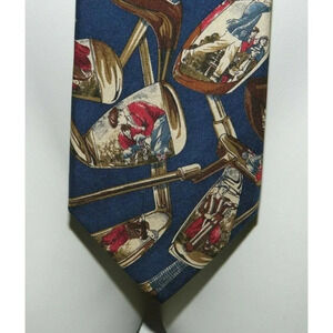 JOHN FARLEY Clothiers Newburyport Tie Silk Necktie Men Golf Irons Drivers Clubs
